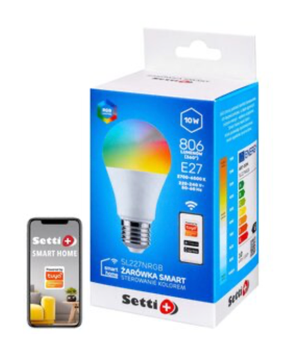 Inteligentna żarówka LED SETTI+ SL227NRGB 10W E27 Wi-Fi